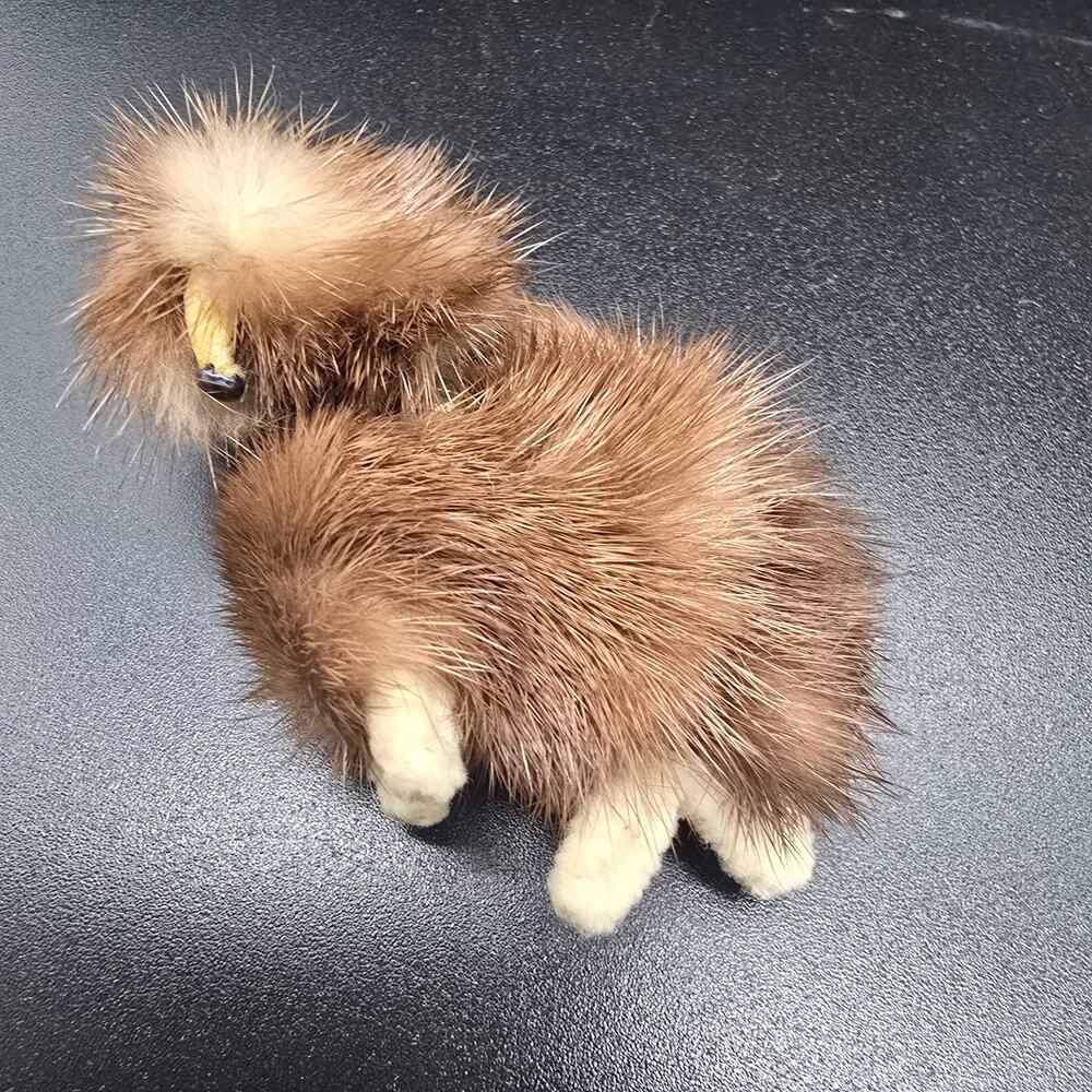 Faux Fur Poodle Dog Brooch Vintage Costume Jewelry